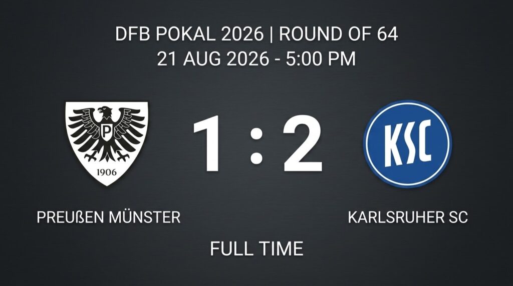 Karlsruher SC Stage Second-Half Comeback to Beat Preußen Münster 2-1 in DFB Cup