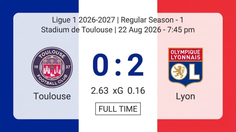 Lyon Beat Toulouse 2-0 with Second-Half Nartey Strike