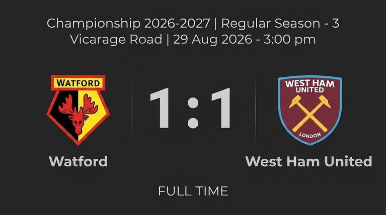 Watford 1-1 West Ham: Own Goal Cancels Out Nabizada Wondergoal