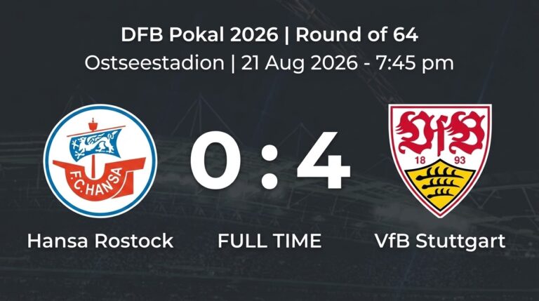 Pejčinović Hat-Trick Powers VfB Stuttgart to 4-0 DFB Cup Rout of Hansa Rostock
